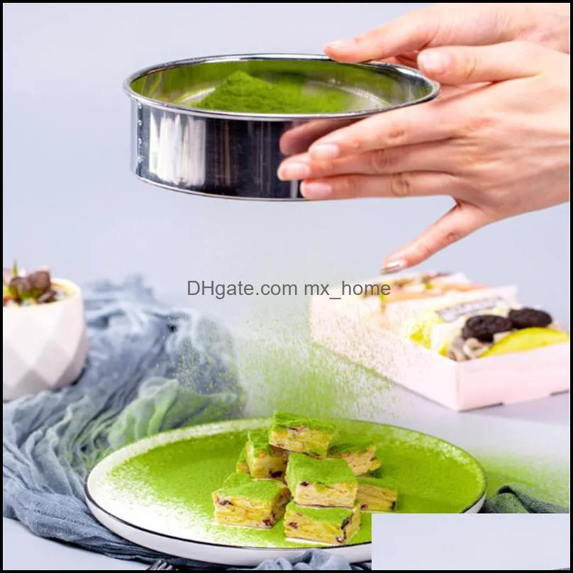 Baking Pastry Tools Bakeware Kitchen Dining Bar Home Garden Chinese-Style Sieve Flour Filter Superfine Household Stainles Steel Dhu0E