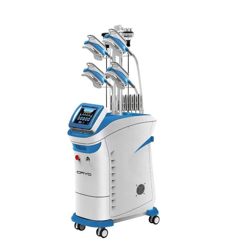 Machine Cryo à 360 degrés, 5 poignées, cryolipolyse, travail, retrait du double menton, réduction du poids au laser, congélation des graisses, mise en forme de la machine à cavitation