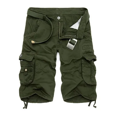 Mens Military Cargo Shorts Brand Army Camouflage Shorts Män Bomull Löst arbete Dasiska korta byxor Inget bälte