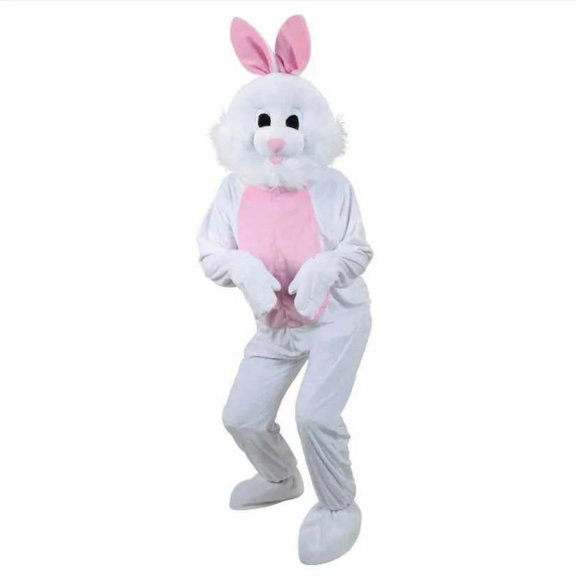 Adulto Deluxe Coniglio Bianco Coniglietto di Pasqua Costume Mascotte Vestito Operato Personaggio Dei Cartoni Animati Formato Adulto di alta qualità