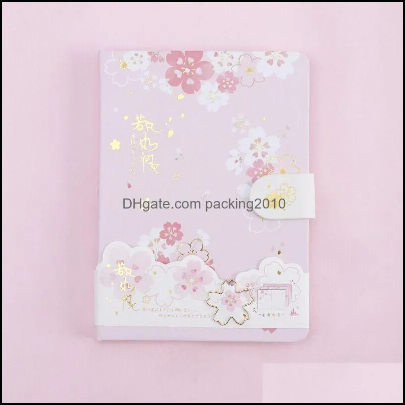 Notepads Arrival Sakura Cherry Blossoms 112 Sheets Kawaii Diary Journal Notebook Bullets Planner Notepad Escolar Papelaria Stationery