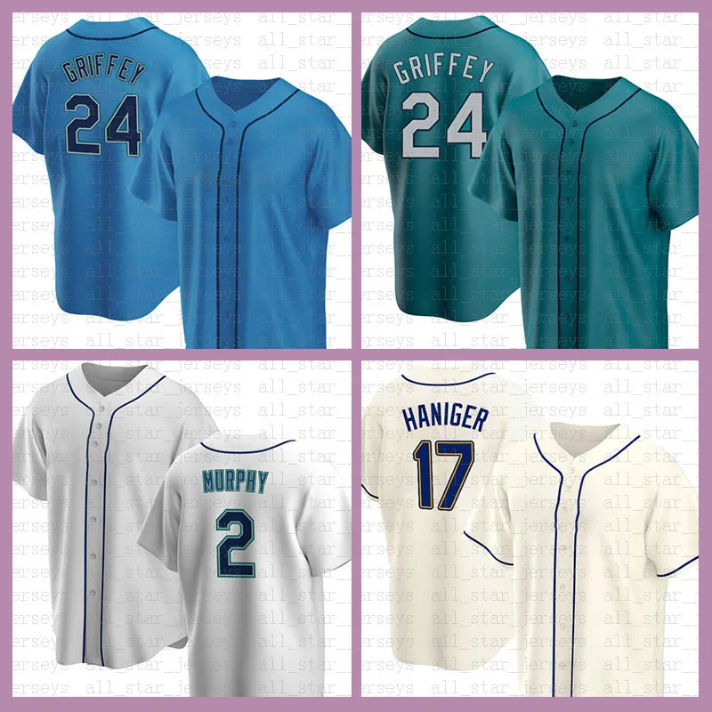 2022 Seattle Baseball Jersey 24 Ken Griffey Jr. Jake Fraley Tom Murphy Luis Torrens Jarred Kelenic Abraham Toro Mitch Haniger Kyle Lewis Adam Frazier Evan White