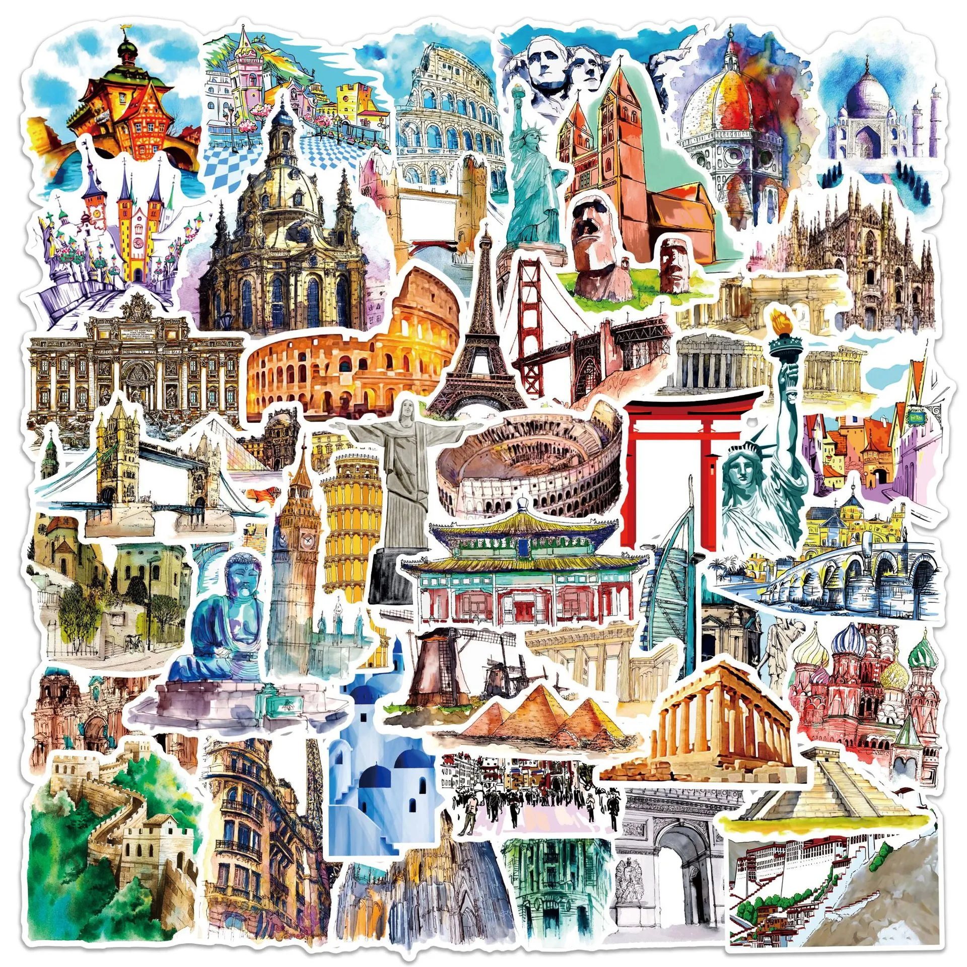 World Famous Landmark Stickers Travel Decals... From Animetravel, $2.45 ...