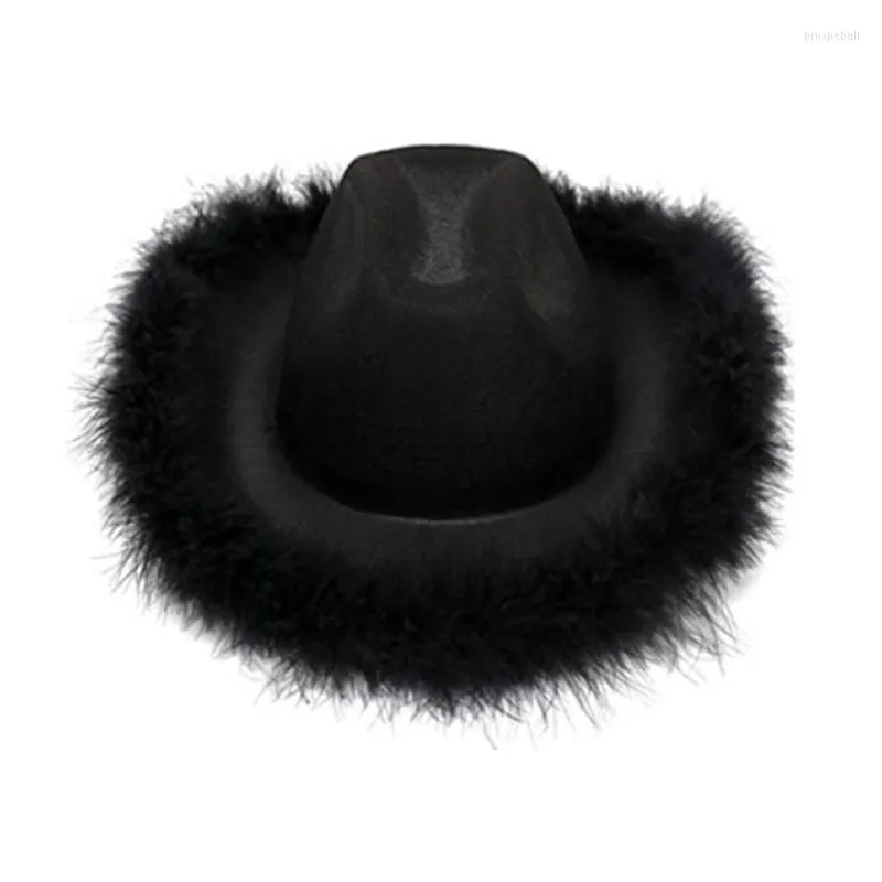 Wide Brim Hats Large Feather Women Men Fedora Hat For Winter Autumn Elegant Lady Trilby Felt Homburg Jazz Adjustable T8DEWide WideWide Pros2