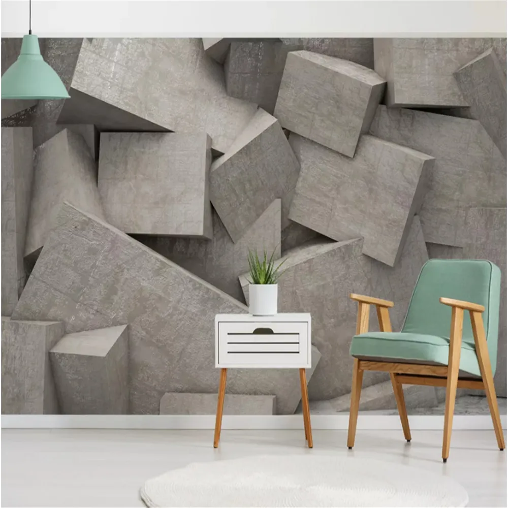 Custom 3D Geometric Abstract Background Wall Paper Restaurant Coffee Shop Industrial Decor Mural Wallpapers
