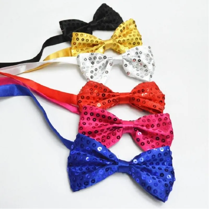 Paillette Bow Tie Magic Show Neckwear Stage Adult Children Butterfly Dance Performance Cravat Party Cosplay Accessory 10pcs/Lot W220323