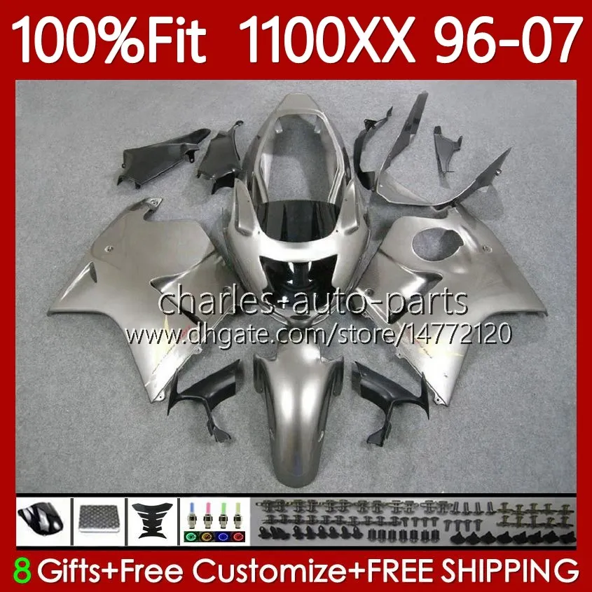 Injection Mold Body For HONDA Blackbird CBR 1100 CBR1100 Titanium XX CC 1100XX 96-07 114No.76 CBR1100XX 96 97 98 99 00 01 1100CC 2002 2003 2004 2005 2006 2007 Fairing