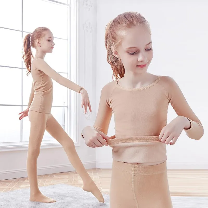 WinterStage Wear Girls Thermal Underwear Nude Stretch Ballet Set With  Thicken Dance Ballet Tights And Leotard From Maoku, $17.59