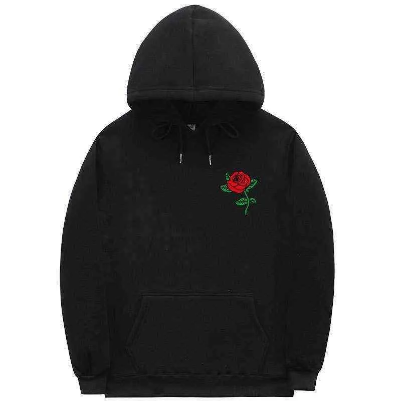 Hip Hop Hoodies Sweatshirt Fashion Rose Flower Print Winter Hoody Streetwear Casual Pullover Male Female Sudaderas Quality Tops (12)