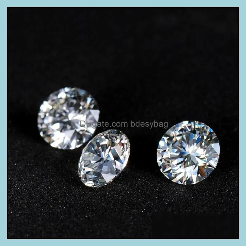 loose gemstones moissanite artificial diamond d color 0.5/0.6/30.8/1 carat customized k gold wedding ring1