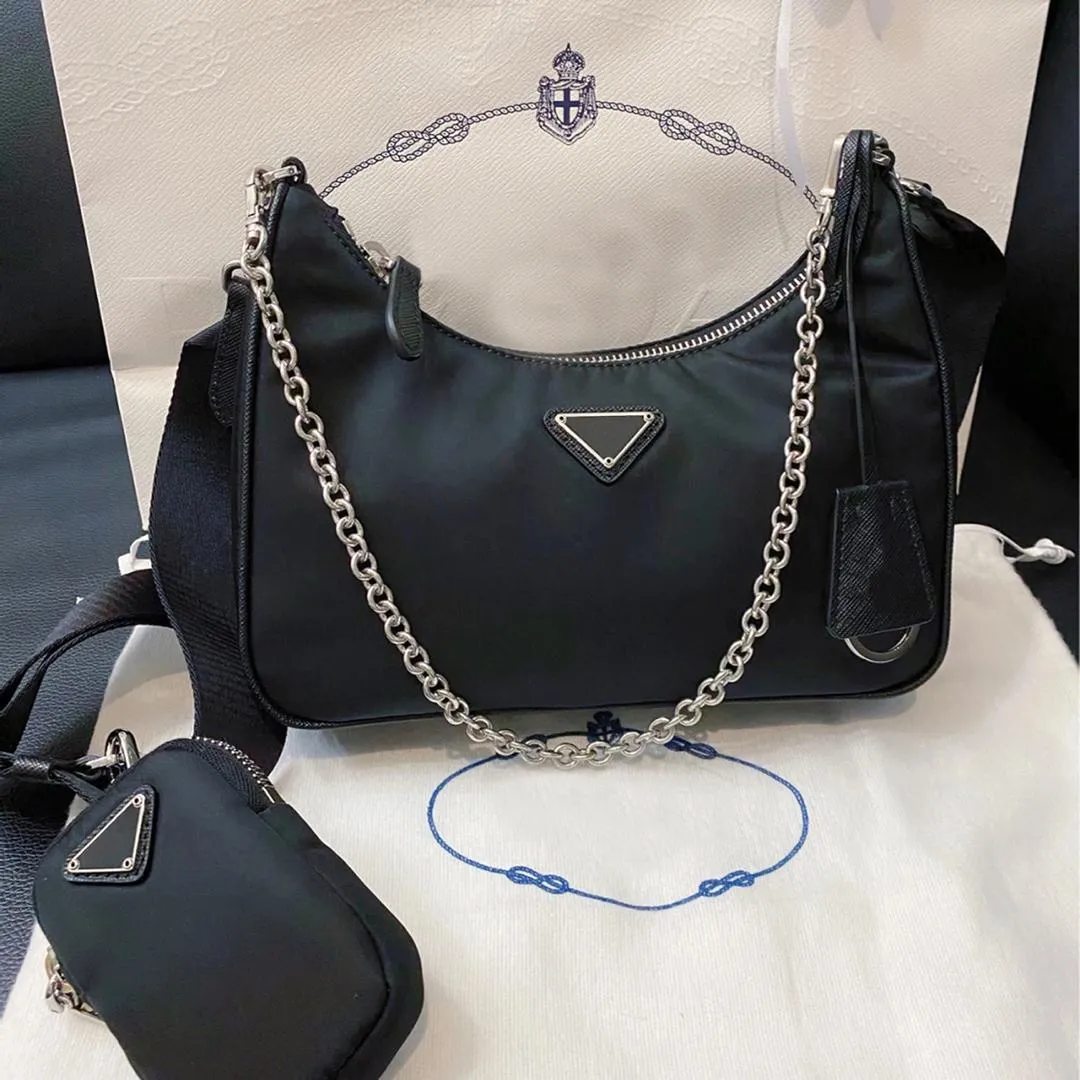 Designers Nylon Hobo Femmes Crossbody Bag Bag Luxurys Black Triangle Brand Portefeuille Fashion High Quality Purses Europe et Am￩rique 2023 Mesdames