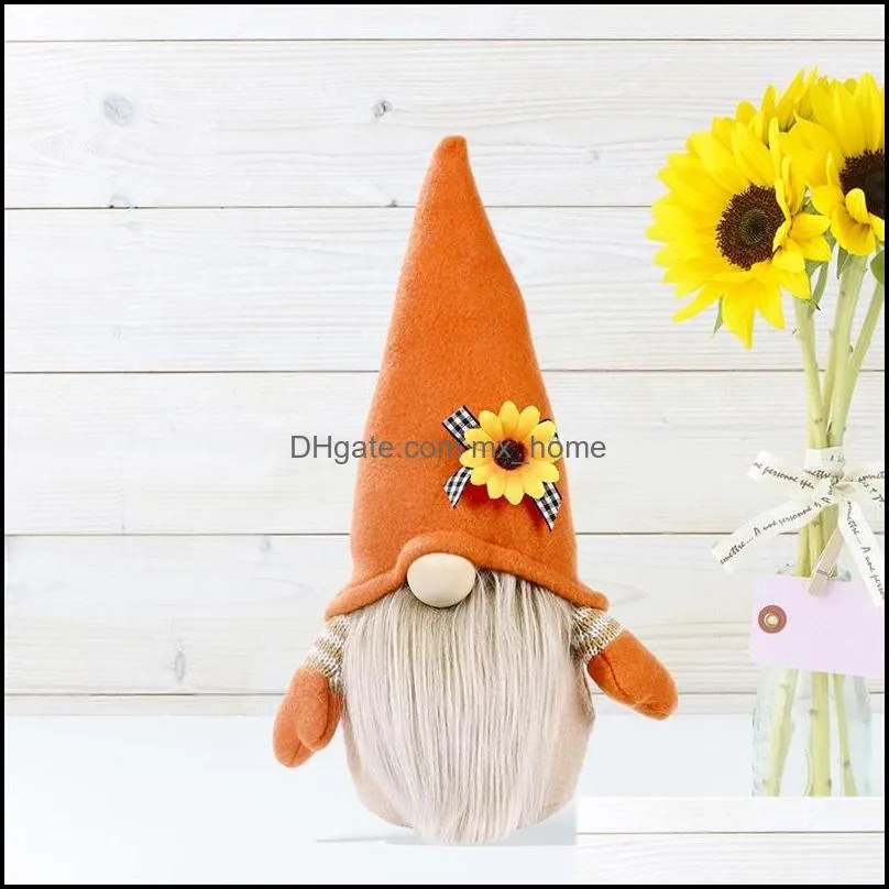 autumn sunflower decoration party plush stuffed toy harvest festival thanksgiving gnomes faceless elf doll boy girls festival mxhome