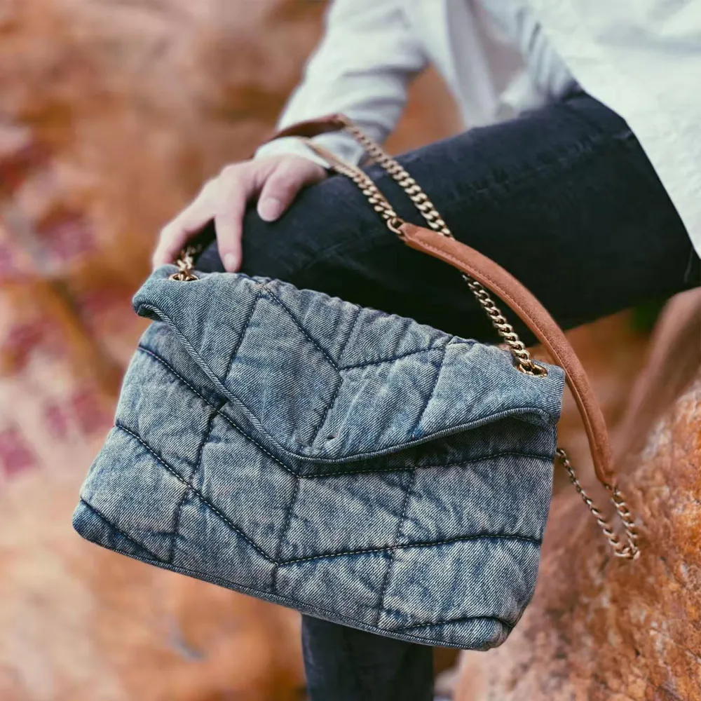 2022 Clasic schoudertassen nieuwe stijl denim tas messenger tassen mode high capaciteit ontwerper handtassen zachte rits crossbody echt lederen handtas mm gm wit