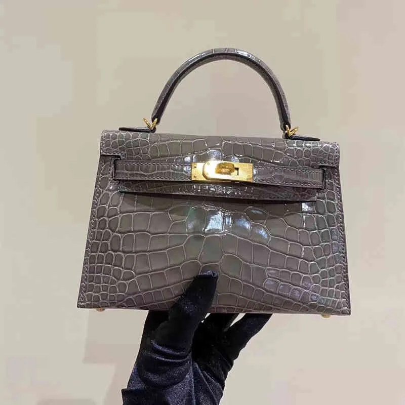 디자이너 핸드백 Kelys 여성의 2 세대 미니 어깨 갑자기 새로운 유행 악어 가죽 가방에는 로고가 있습니다.