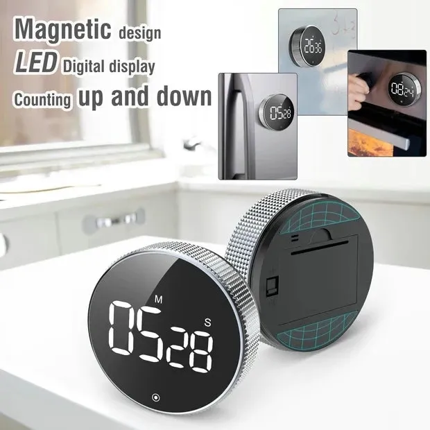 Bagno Magnetico Digitale Timer Cucina Cucina Doccia Ricerca Cronometro LED Contatore Allarme Promemoria Conto Alla Rovescia Elettronico Manuale Inventario Commerci all'ingrosso