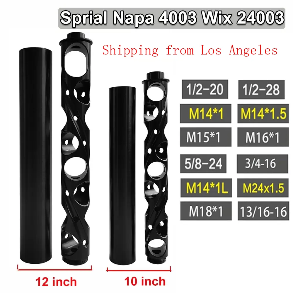 6 Modellen Nieuwe spiraalvormige brandstoffilter Oplosmiddel Trap 1/2-20 1/2-28 5/8-24 M14X1/1.5/1L M24X1.5 M15X1 M16X1 M18X1 3/4-16 13/16-16 voor Napa 4003 Wix 24003 Filter Onderdrukker