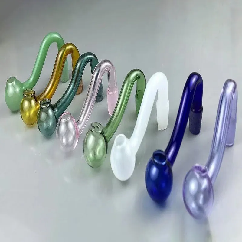 10mm Yağ Burner Borular Pyrex Erkek Ortak Tütün Kaseler Cam Su Borusu Sigara İçmek için Nargile Shisha Bong Duman Aracı Kalın Sigara Aksesuarları Mix Renk