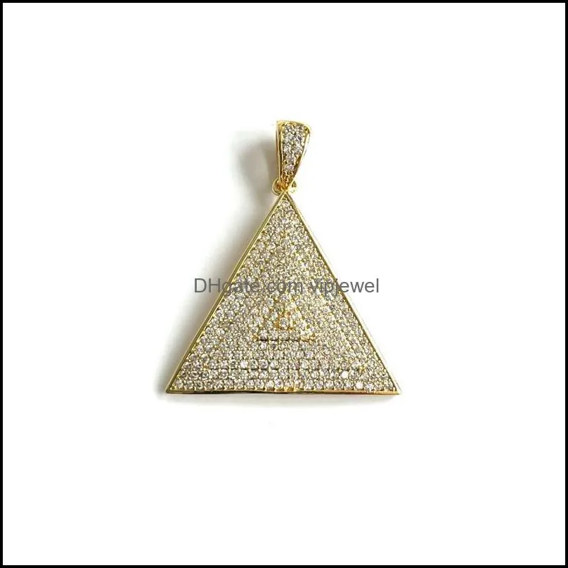 charms pcs cubic zirconia pave triangles gold plated pendant for jewelry making bracelet necklace handcrafting accessoriescharms