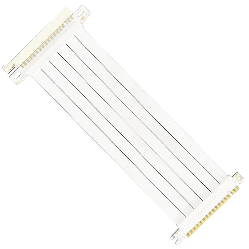 Connecteurs de câbles d'ordinateur Blanc PCI Express 3.0 Câble d'extension PCIe X16 à angle droit à 90 degrés 16x Riser Extender pour graphiques verticaux Q