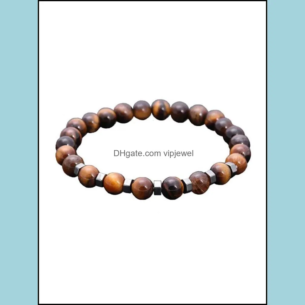 natural lava stone strands charm bracelets handmade beaded for men women yoga sports party club jewelry