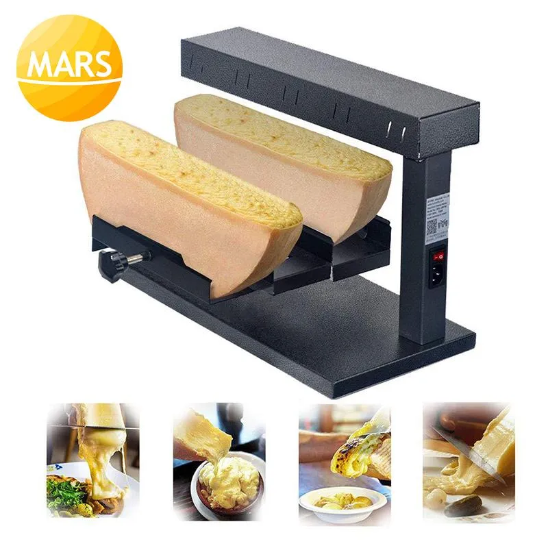 パンメーカーローストチーズマシンラクレットメルターグリルはリバーシブルトレイバタープレートグレイターヒーターブレッドで溶けます