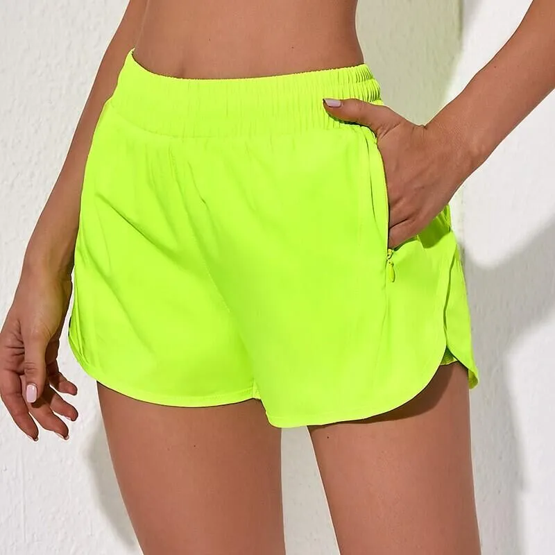 Womens sports shorts with zip sale pockets