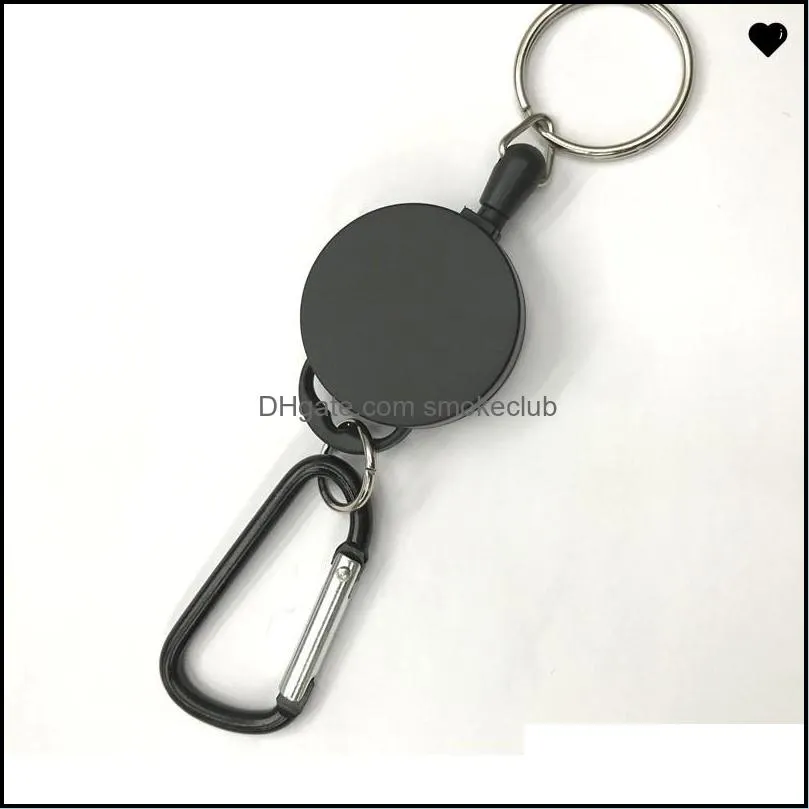 Household Sundries Retractable Keyring Extendable Metal Wire 60cm Keychain Clip Pull Key Ring Anti Lost ID Card Holder Key Chain 15 N2