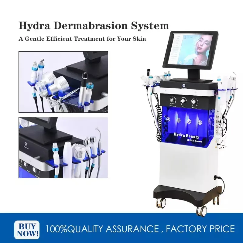 14 em 1 Equipamento de beleza Máquina de beleza hidrafacial vertical Hydro Diamante facial Peel Hydra DermoBrasion Machine Water Jet Aqua Facials