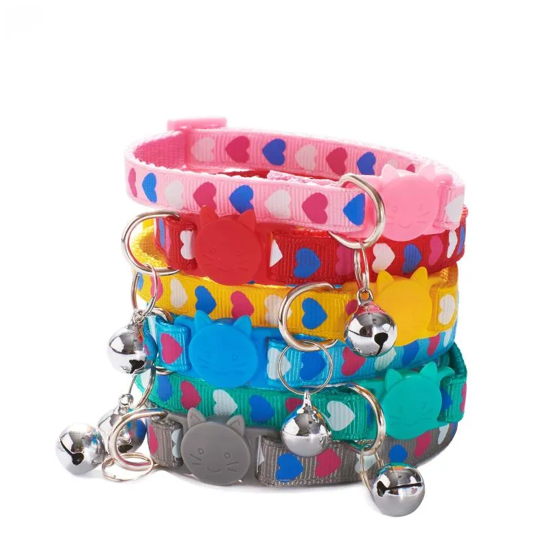 Chien Colliers Laisses PC Classique Pet Chat Coeur Arc Cloche Cravate Fournitures Polyester Cravate Toilettage Décoration Collier AccessoiresChien