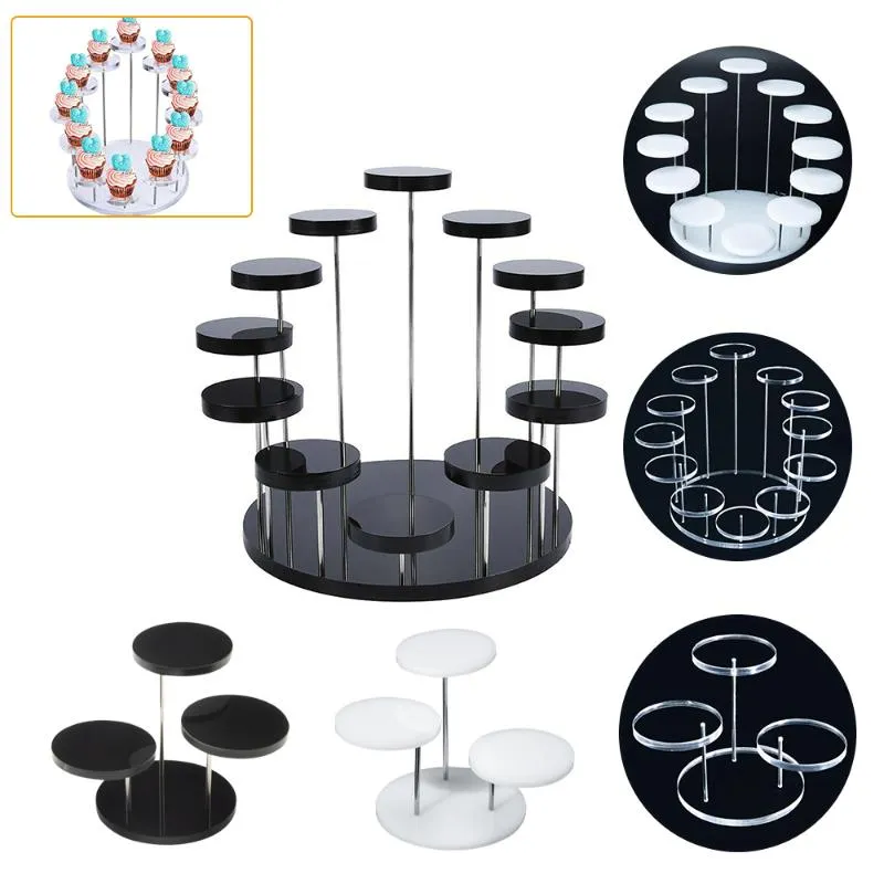 Other Bakeware Round Cupcake Stand Acrylic Display For Jewelry Cake Dessert Rack Party Wedding Baby Shower Decoration Holder