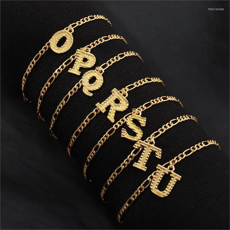 Неклеты Мода Женщины Золотое Цветовое Столичное Алфавит "T -Z" браслеты для летнего шарма босиком босого ноги
