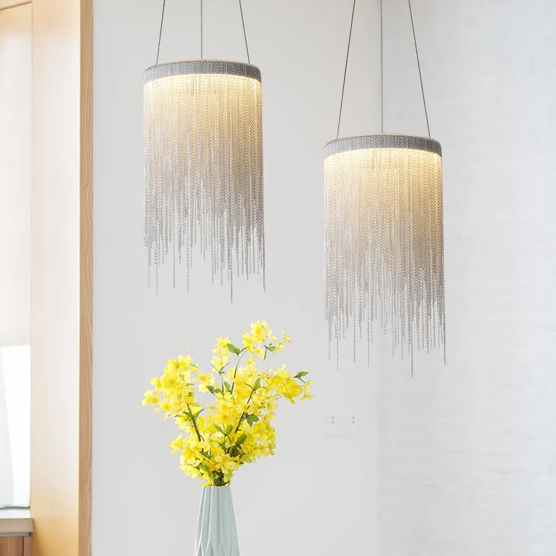 Hangende lampen postmoderne aluminium lamp nieuwigheid ketens 12w led licht eetkamer woonkamer slaapkamer lichte spendant