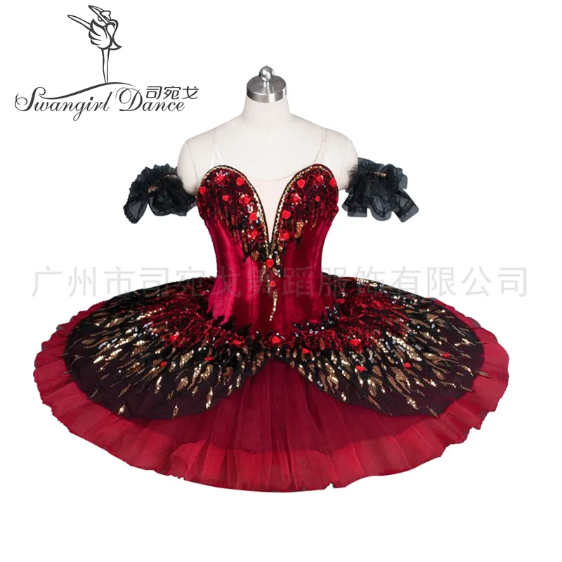 Red Flama Pássaro Variação Competiton Vermelho Preto Pássaro Nutcracker Swan Ballerina Tutu Classic Adulto Kidebt9045a