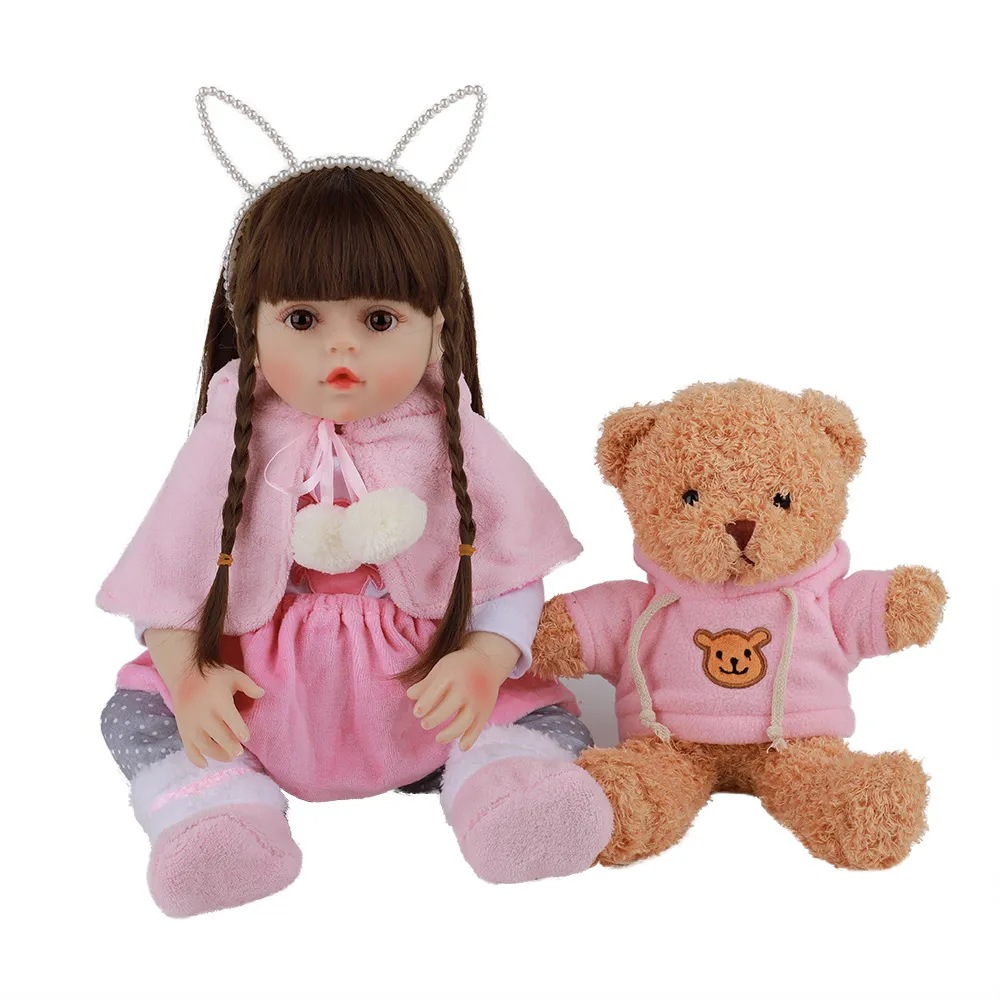 Boneca Bebê Reborn Corpo de Silicone - Baby Menina Vestido Florido