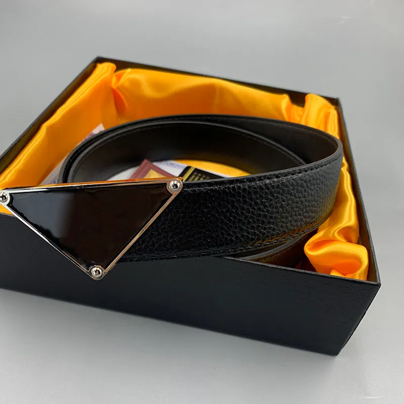 Cinturones de diseñador para hombre Cinturón de moda Cinturón de lujo Letra clásica Triángulo Hebilla Faja Hombres Ceinture Ancho 3.5 cm Con caja