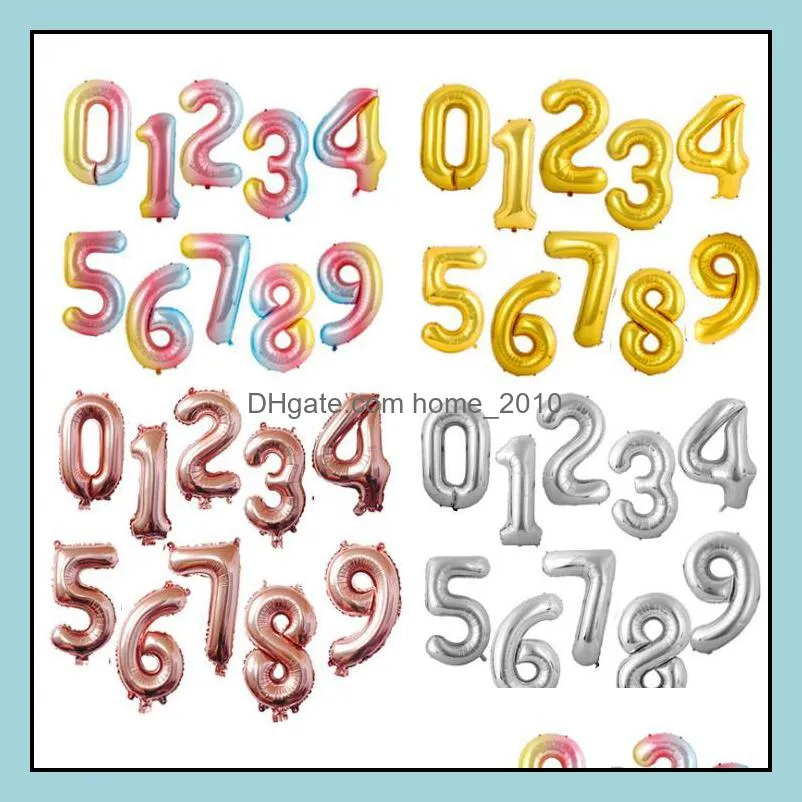 wholesale 40 inch number balloons 50pcs/lot 0-9 numbers aluminium foil balloons birthday & wedding party decorations sn3757