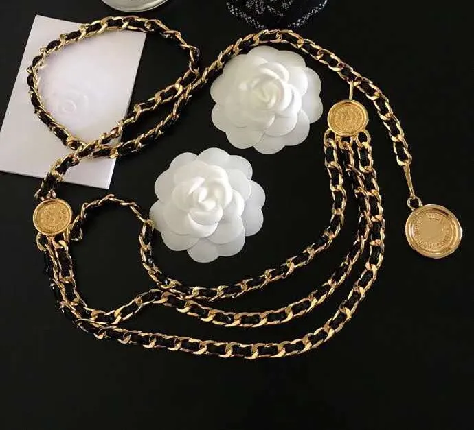 Designer Belts Baroque Gold Plated Copper Snake Link Calfskin Waist Chains With Coin Pendent Vintage Black Metal Real_voghion.com