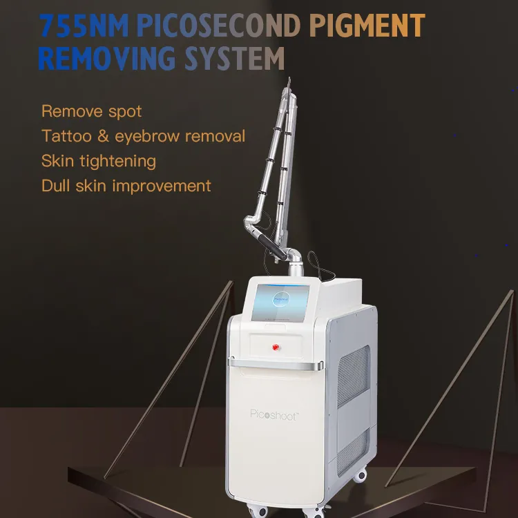 2022 Picosekund lasermaskin för salongåldersfläckar Borttagning 1064NM 755NM 532NM PICOLASER LPTP -läge Minska tatuering avlägsnande av hudskador Ansiktsbehandling Skönhetsanordning