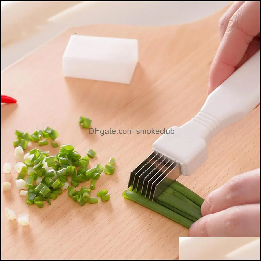 Other Kitchen Tools Stainless steel onion shredding knife 7 blades shredded and cut into sections evenly chopped green non-slip handle