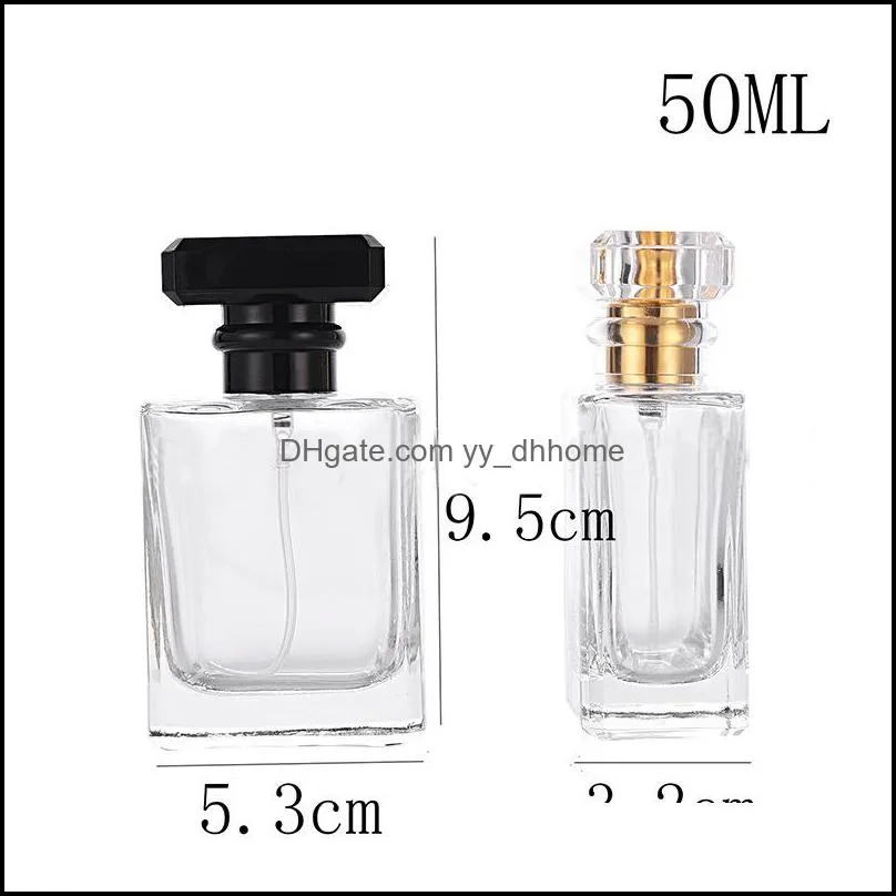 Wholesale Crystal Travel Perfume Bottles 50ml Refillable Empty Perfume Spray Bottles With Atomizer RRA6778