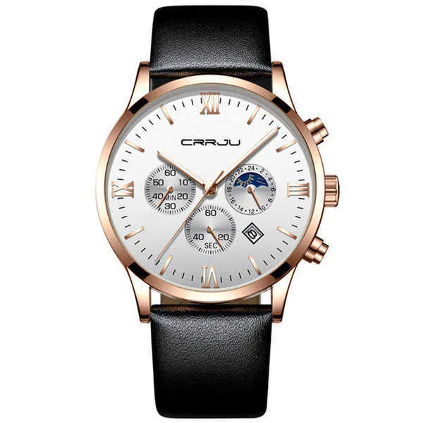 ventas Crrju caliente para hombre relojes de cuarzo moda simple vestido casual relojes de acero inoxidable 30M diario impermeable fecha relogio relojes de pulsera regalo