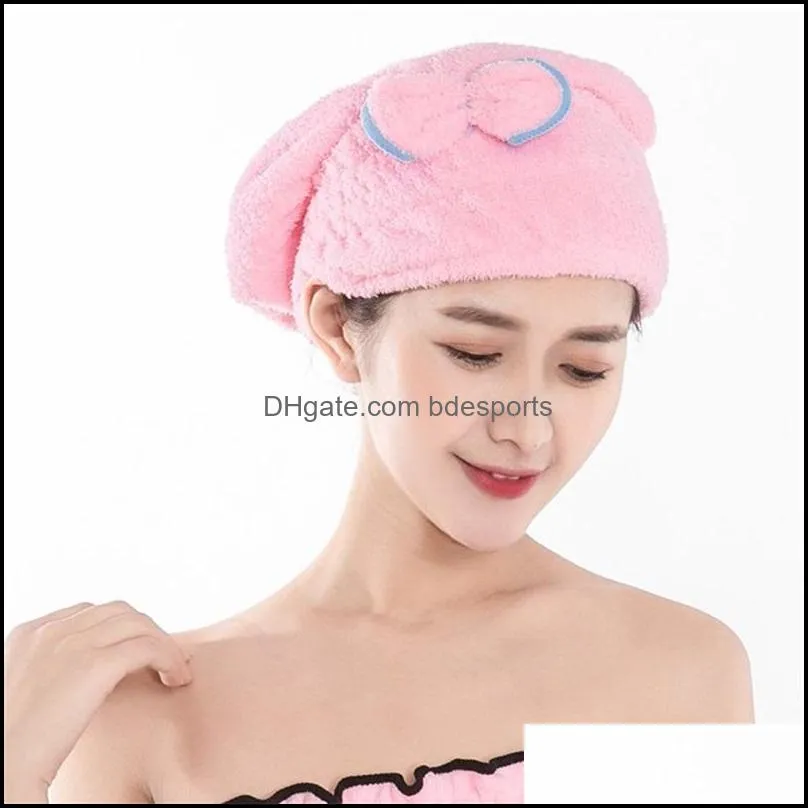 WholesaleComfortable Textile Useful Dry Microfiber Turban Quick Hair Hats Wrap Towels Bathing Cap Shower Cap 362 R2