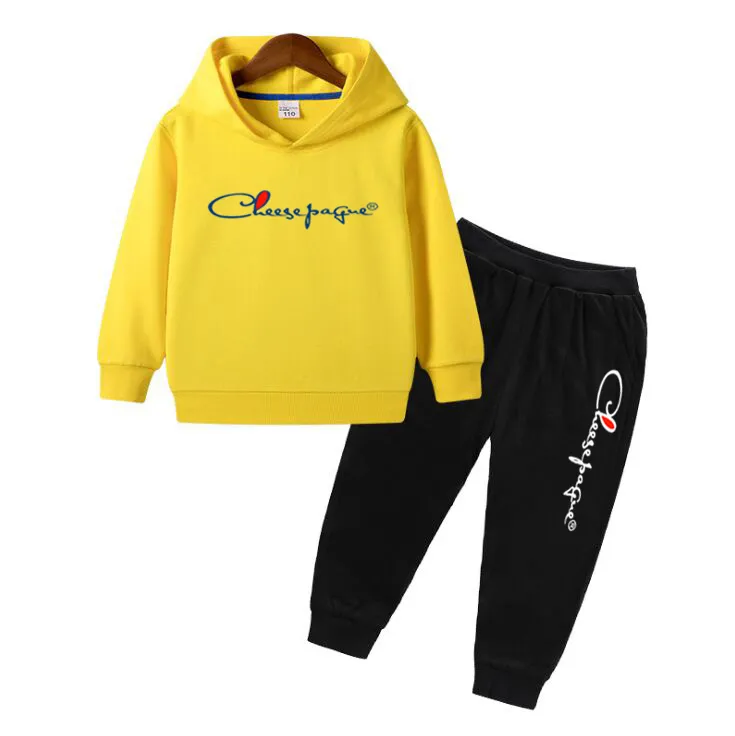 Logo Print Kids Tracksuit Set Sweatshirt Top And Pants For