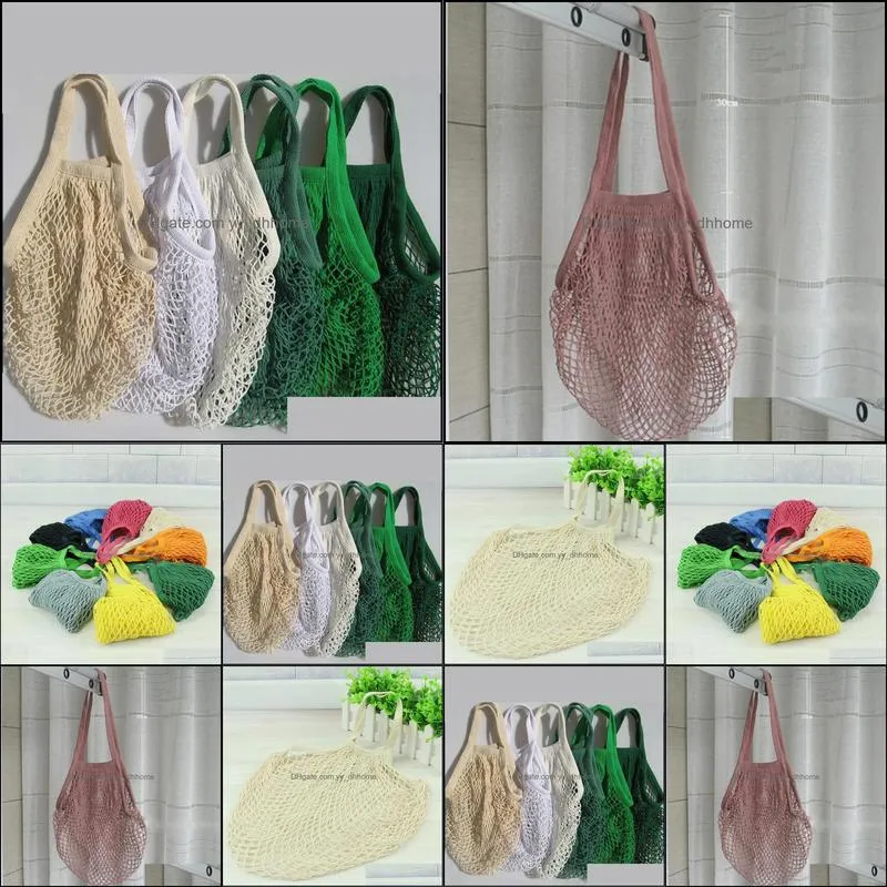 kitchen vegetables fruit mesh net hand totes home storage reusable foldable bag simple string shopping bag reusable folding pouch