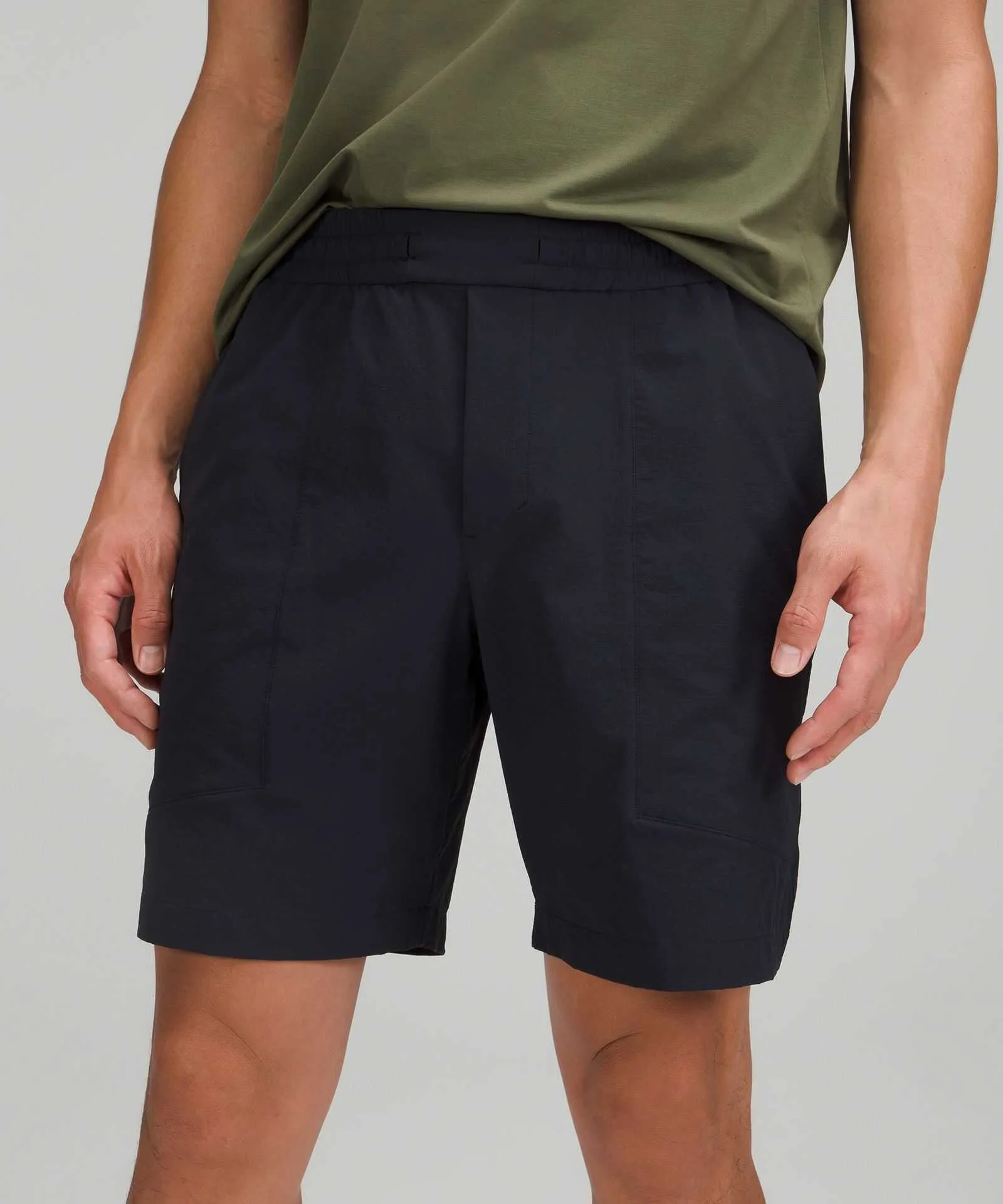 Mens Casual Sports Shorts, Solid Color Loose Running Fitness Gym Pants