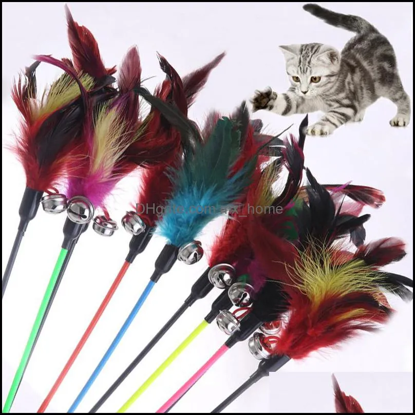 funny cat toys cat teaser turkey stick feather cat scratching toys with small bell food ball for birds cats scratching playing