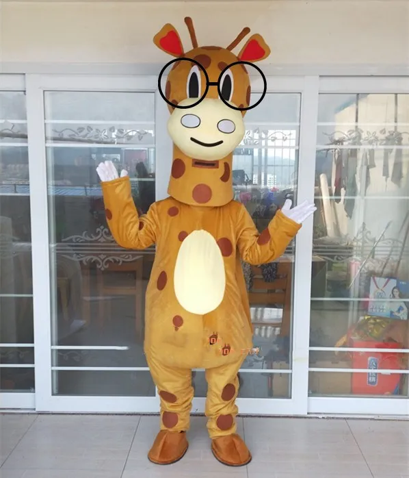 Mascote boneca traje amarelo giraffa girafa mascote traje adulto roupas personagens de desenho animado terno de halloween christmas fancy festa aparelhos adve