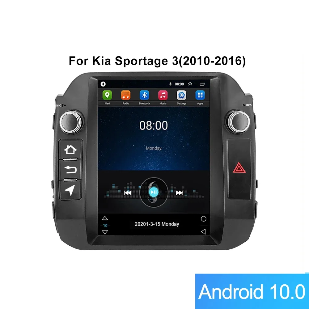2Din 9 pouces Android autoradio vidéo pour KIA Sportage 2010-2015 unité principale prise en charge Bluetooth wifi commande au volant