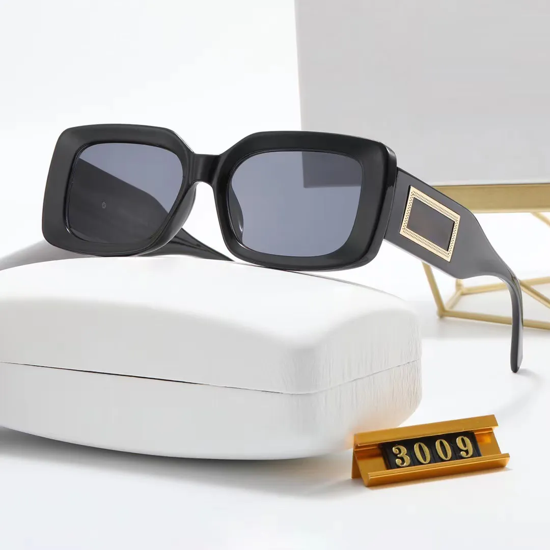 óculos de sol de designer feminino avant-garde composto de metal 3009 óculos de sol quadrados Personalidade européia e americana e homem de rua Moda de praia
