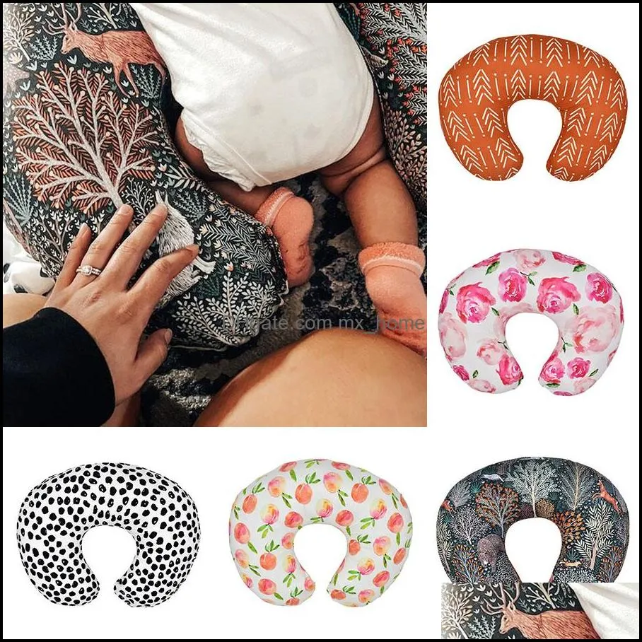 Pillows Nursery Bedding Baby Kids Maternity Baby Printed Nursing Case D Breastfeeding Pillowcase Removable Dhn8J